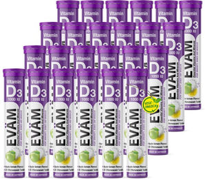 EVÄM Vitamin D3 Brausetabletten 1000 IE zuckerfrei vegetarisch glutenfrei laktosefrei 24er Pack – Bild 1 von 3
