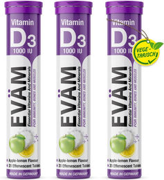 EVÄM Vitamin D3 Brausetabletten 1000 IE zuckerfrei vegetarisch glutenfrei laktosefrei – Bild 1 von 1