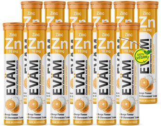 EVÄM Zink Brausetabletten für Erwachsene 240 mg vegan zuckerfrei glutenfrei laktosefrei 12er Pack – Bild 1 von 2