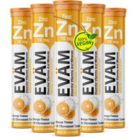 Produktbild von EVÄM Zink Brausetabletten für Erwachsene vegan glutenfrei laktosefrei 5er Pack