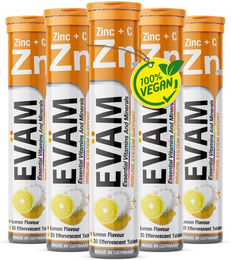 EVÄM Zink und Vitamin C Brausetabletten für Erwachsene, vegan, zuckerfrei, glutenfrei und laktosefrei – Bild 1 von 2