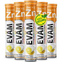 Produktbild von EVÄM Zink und Vitamin C Brausetabletten für Erwachsene, vegan, zuckerfrei, glutenfrei und laktosefrei