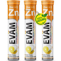 Produktbild von EVÄM Zink und Vitamin C Brausetabletten für Erwachsene, vegan, zuckerfrei, glutenfrei und laktosefrei