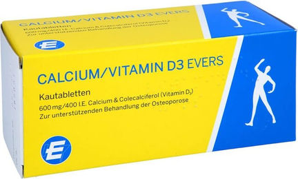 Evers Calcium Vitamin D3 Carbonat Lutschtabletten für Erwachsene 100 Stück – Bild 1 von 1