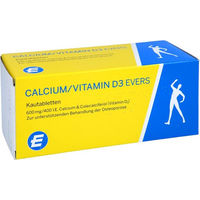 Produktbild von Evers Calcium Vitamin D3 Carbonat Lutschtabletten für Erwachsene 100 Stück