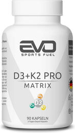 EVO SPORTS FUEL Vitamin D3 + K2 MK-7 mit Magnesium und Calcium – 90 Kapseln – Vegan und Glutenfrei für Sportler – Bild 1 von 4