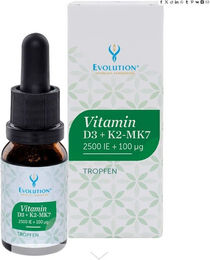 Evolution Vitamin D3 2500 I.E. und K2-MK7 100 µg Tropfen 15 ml für Erwachsene – Bild 1 von 1