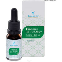 Produktbild von Evolution Vitamin D3 2500 I.E. und K2-MK7 100 µg Tropfen 15 ml für Erwachsene