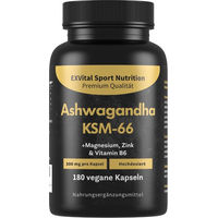 Produktbild von EXVital Bio Ashwagandha KSM-66 Premiumrohstoff 600 mg Kapseln 180 Stück