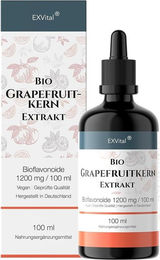 EXVital Bio Grapefruitkernextrakt Tropfen mit 1200 mg Bioflavonoiden ohne Zusatzstoffe – Bild 1 von 4