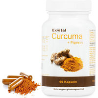 Produktbild von ExVital Curcuma mit Piperin hochdosiert vegetarische Kapseln 90 Stück vegan