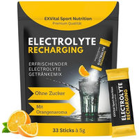 Produktbild von EXVital Elektrolyte Pulversticks mit Orangengeschmack, vegan und zuckerfrei, 33 Stück