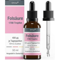 Produktbild von EXVital Folsäure Tropfen Vitamin B9 vegan ohne Zusatzstoffe für Schwangere und Stillende