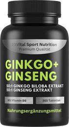 EXVital Ginkgo Biloba und Koreanischer Ginseng Tabletten vegan ohne Zusatzstoffe 365 Stück – Bild 1 von 1