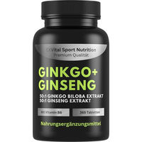 Produktbild von EXVital Ginkgo Biloba und Koreanischer Ginseng Tabletten vegan ohne Zusatzstoffe 365 Stück