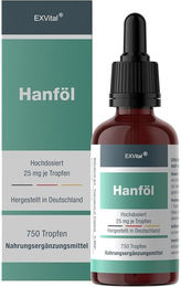 EXVital Hanfsamenöl Tropfen mit Omega 3-6-9 Fettsäuren vegan ohne Zusatzstoffe – Bild 1 von 3