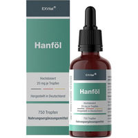Produktbild von EXVital Hanfsamenöl Tropfen mit Omega 3-6-9 Fettsäuren vegan ohne Zusatzstoffe