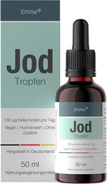 EXVital Jod Tropfen mit Kaliumjodid vegan und ohne Zusatzstoffe – Bild 1 von 2