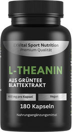 EXVital L-Theanin Kapseln, 180 vegane Kapseln, 400 mg pro Kapsel, aus Grüntee Blattextrakt, laktosefrei, glutenfrei und ohne Zusatzstoffe – Bild 1 von 7