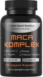 EXVital Maca Komplex mit Tribulus terrestris, Shilajit, L-Arginin und Vitamin B vegan ohne Zusatzstoffe 120 Kapseln – Bild 1 von 3