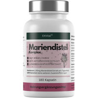 Produktbild von EXVital Mariendistel Komplex Kapseln mit Artischocke und Löwenzahn, 180 Kapseln, vegan, laktosefrei und ohne Zusatzstoffe