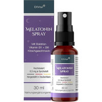 Produktbild von EXVital Melatonin Schlafspray mit Baldrian und Vitamin B6 sowie B1 vegan und zuckerfrei