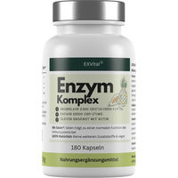 Produktbild von EXVital Multi-Enzym-Komplex mit Bromelain, Papain, Rutin und Selen, 180 Kapseln, vegan, laktosefrei und glutenfrei