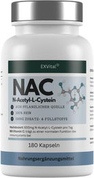 EXVital NAC Kapseln vegan, ohne Zusatzstoffe, laktosefrei und glutenfrei, 180 Kapseln – Bild 1 von 1