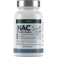 Produktbild von EXVital NAC Kapseln vegan, ohne Zusatzstoffe, laktosefrei und glutenfrei, 180 Kapseln