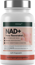 EXVital NAD+ Kapseln mit 1000 mg NAD+ und 600 mg Trans-Resveratrol vegan und ohne Zusatzstoffe 120 Kapseln – Bild 1 von 3