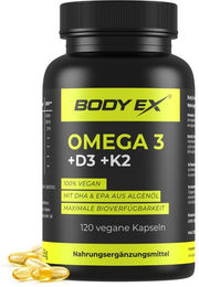 EXVital Omega 3 Kapseln für Sportler, vegan, glutenfrei und laktosefrei, 120 Kapseln – Bild 1 von 5