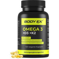 Produktbild von EXVital Omega 3 Kapseln für Sportler, vegan, glutenfrei und laktosefrei, 120 Kapseln