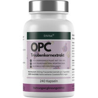 Produktbild von EXVital OPC Traubenkernextrakt Kapseln vegan ohne Zusatzstoffe 240 Stück