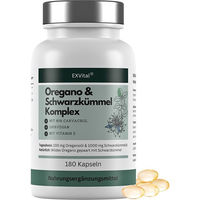 Produktbild von EXVital Oregano-Schwarzkümmelöl Komplex Kräuter-Komplex Kapseln vegan 180 Stück