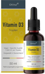 EXVital Vitamin D3 Tropfen hochdosiert vegan ohne Zusatzstoffe – Bild 1 von 2