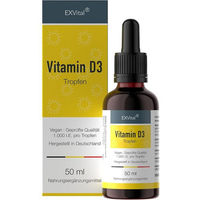 Produktbild von EXVital Vitamin D3 Tropfen hochdosiert vegan ohne Zusatzstoffe