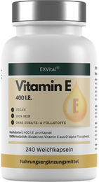 EXVital Vitamin E Kapseln vegan laktosefrei und glutenfrei 240 Stück – Bild 1 von 1