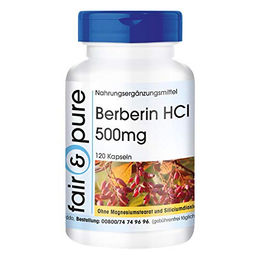 Fair & Pure Berberin HCL 500 mg Kapseln mit Zink, 120 Stück, vegan und ohne Zusatzstoffe – Bild 1 von 3