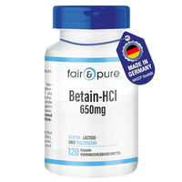 Produktbild von Fair & Pure Betain-HCl Kapseln vegan ohne Zusatzstoffe 120 Stück