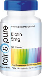 fair-pure Biotin 5mg Kapseln vegan glutenfrei laktosefrei 120 Stück – Bild 1 von 1