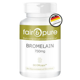 Fair & Pure Bromelain hochdosiert 750 mg, 90 Kapseln, vegan und ohne Zusatzstoffe – Bild 1 von 4