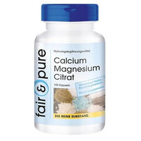 Produktbild von Fair & Pure Calcium Magnesium Citrat Kapseln vegan ohne Zusatzstoffe 180 Stück