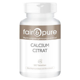 Fair & Pure Calciumcitrat Tabletten für Kinder, 900 mg Calcium Tagesdosis, 180 Stück, vegan und ohne Zusatzstoffe – Bild 1 von 4