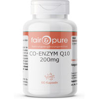 Produktbild von fair-pure Co-Enzym Q10 Ubiquinon 200 mg Kapseln vegan ohne Zusatzstoffe 60 Stück
