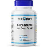 Produktbild von Fair & Pure Glucomannan Kapseln mit Konjak Extrakt vegan ohne Zusatzstoffe 120 Stück