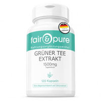 Produktbild von Fair & Pure Grüner Tee Extrakt 1500 mg Kapseln, 120 Stück, vegan und ohne Zusatzstoffe