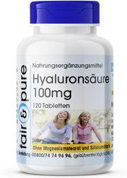 Fair & Pure Hyaluronsäure 100 mg Tabletten, 120 Stück, vegan und ohne Zusatzstoffe – Bild 1 von 3