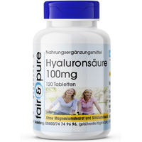 Produktbild von Fair & Pure Hyaluronsäure 100 mg Tabletten, 120 Stück, vegan und ohne Zusatzstoffe