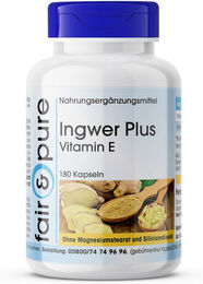 fair - pure Ingwer Plus Vitamin E Kapseln vegan ohne Zusatzstoffe 180 Stück – Bild 1 von 1