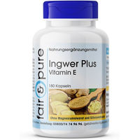 Produktbild von fair - pure Ingwer Plus Vitamin E Kapseln vegan ohne Zusatzstoffe 180 Stück